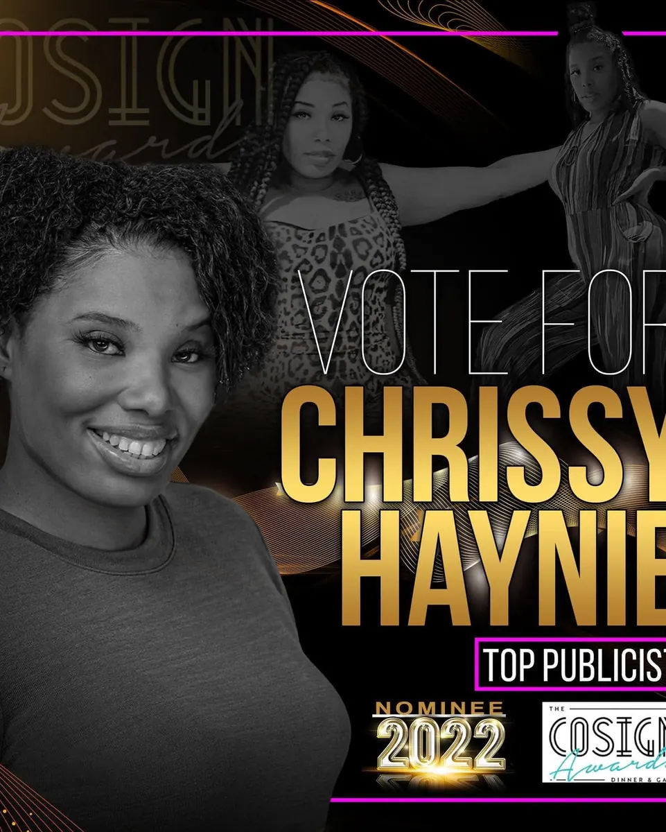 2022 Top Publicist nominee graphic featuring Chrissy Haynie